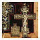 Icona russa antica Crocefissione Stauroteca XVIII sec 40x33cm s5