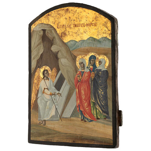 Icona Greca antica Donne Mirofore XVIII sec 50x35 cm 5