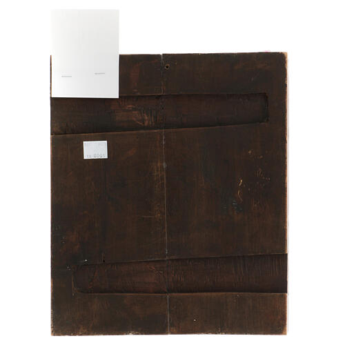 Alte russische Ikone „Quadripartita mit Kreuzigung“, 19 Jh, 31 × 26,5 cm 5