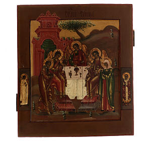 Icono ruso antiguo Trinidad del Antiguo Testamento siglo XIX 35x30 cm