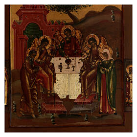 Icona russa antica Trinità dell'Antico Testamento XIX sec 35x30 cm