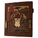 Icona russa antica Trinità dell'Antico Testamento XIX sec 35x30 cm s4