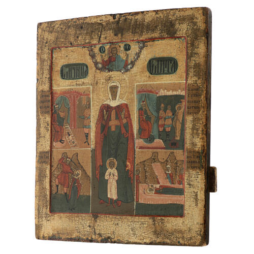 Icona Russia antica Quirico e Giulitta 31x26 cm 5