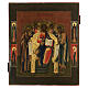 Icona antica russa Deesis estesa XIX sec 35x30 cm s1