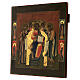 Icona antica russa Deesis estesa XIX sec 35x30 cm s4