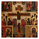 Icono ruso antiguo Crucifixión con escenas siglo XIX 45x40 cm s2