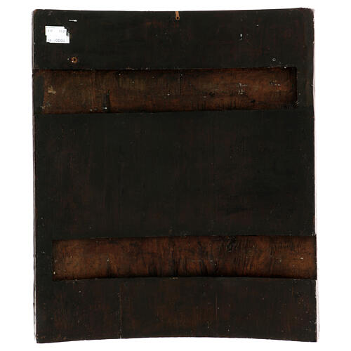 Icona russa antica Crocifissione con scene XIX sec 45x40 cm 6