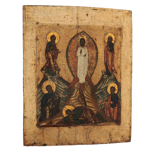 Trasfigurazione Monte Tabor icona russa antica XVII sec 35x30 cm 6