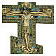 Ancient Russian icon, Orthodox Crucifix with polychrome enamels, 16x8 in s2