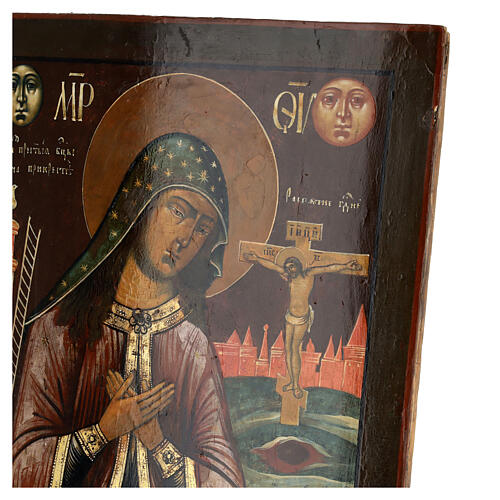 Icona russa antica ''Madre di Dio Akhtyrskaya'' XVIII-XIX sec 51X39 cm 5