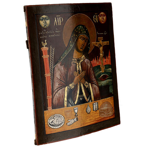 Icona russa antica ''Madre di Dio Akhtyrskaya'' XVIII-XIX sec 51X39 cm 7
