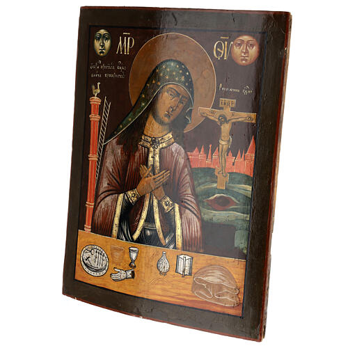 Icona russa antica ''Madre di Dio Akhtyrskaya'' XVIII-XIX sec 51X39 cm 11