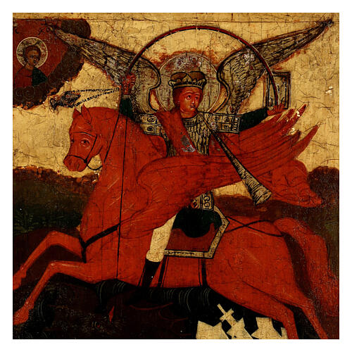 Ancient Russia icon of St. Michael the Archangel, 17th-18th century, 12x10 in 2