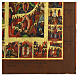 Ícone russo antigo Dezesseis Grandes Festas e Ressurreição de Cristo séc. XIX 35x30 cm s6