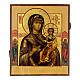 Icona russa 32x28 cm Madre di Dio di Smolensk XIX sec antica s1