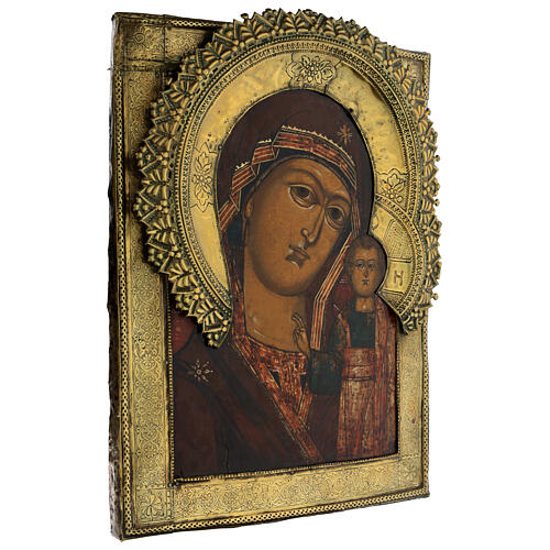 Notre-Dame de Kazan icône russe ancienne début XIXe 46x36 cm 3