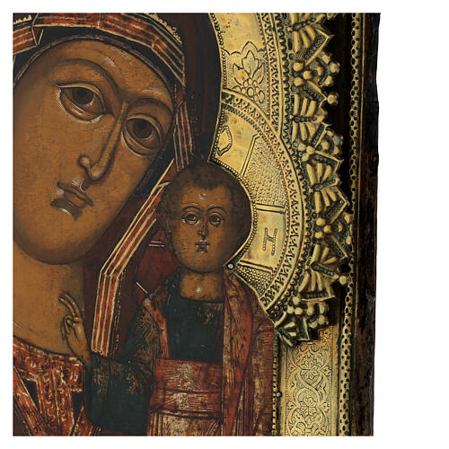 Notre-Dame de Kazan icône russe ancienne début XIXe 46x36 cm 6