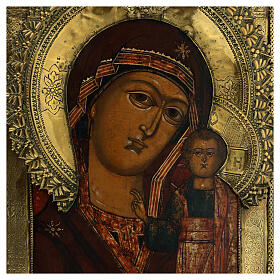 Madonna di Kazan antica icona inizio 800 Russia 46x36 cm
