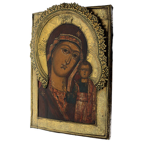 Matka Boża Kazańska, ikona antyczna, początek 1800, Rosja, 46x36 cm 5