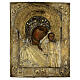 Madonna di Kazan ricamo onorifico icona antica XVIII sec russa 35x29 s1