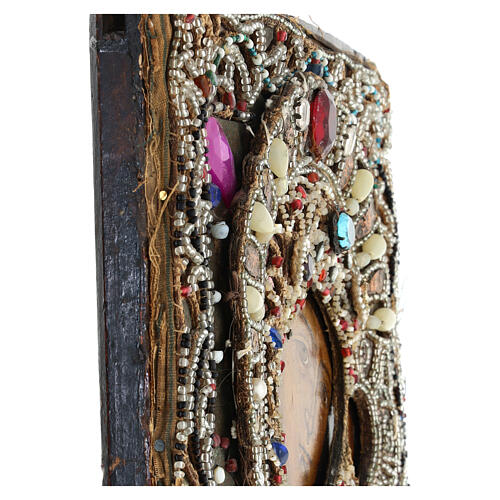 Madonna Kazan ricamo onorifico antica XVIII sec Russia 31x26 4