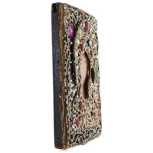 Madonna Kazan ricamo onorifico antica XVIII sec Russia 31x26 6