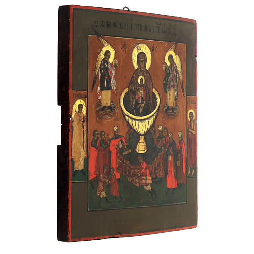 Icon Life-Giving Spring ancient Russian 27x23 cm 19th century 3