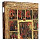 Twelve great feasts, ancient Russian icon, 19th century, 12x10.5 in s4