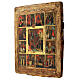 Twelve great feasts, ancient Russian icon, 19th century, 12x10.5 in s5