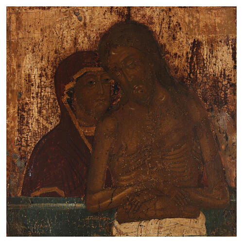 Non piangere su di me madre icona russa antica 1600 31x26 cm 2