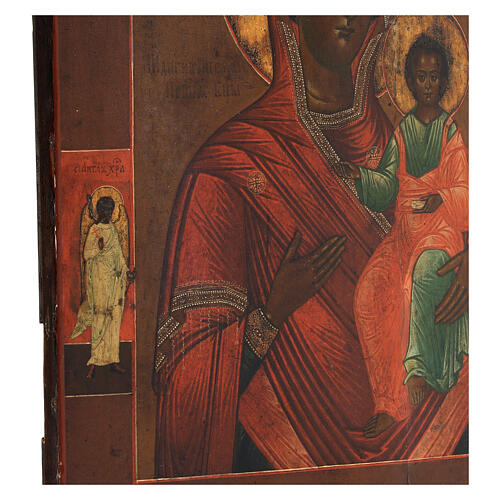 Nossa Senhora de Esmolensco ícone russo antigo 36x30 cm séc. XIX 4