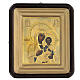 Madonna di Smolensk con teca icona russa antica XIX sec 27x23 cm s1