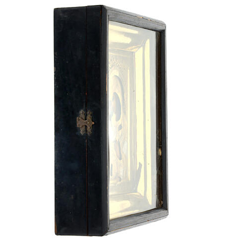 Alte russische Ikone „Gottesmutter von Wladimir“ mit Schutzvitrine, 19. Jh., 25 × 21 cm 6