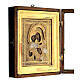 Notre-Dame de Vladimir avec vitrine icône russe ancienne XIXe siècle 25x21 cm s4