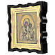 Madonna di Smolensk XIX sec con teca icona russa antica 34x29 cm s6