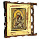 Madonna di Smolensk XIX sec con teca icona russa antica 34x29 cm s7