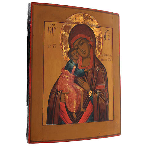 Our Lady of Fiodor icon ancient Russian 19th century 36x31 cm 3