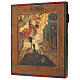 Antica icona russa San Giorgio e il drago 32x26 cm XIX sec legno di tiglio s5