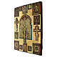 Ancient Russian icon, Staurotheke with bronze plates, 18th-19th century, 30x26 in s4