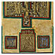 Icono antiguo Ruso Estauroteca con bronces siglos XVIII - XIX 75x67 cm s6