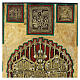 Icono antiguo Ruso Estauroteca con bronces siglos XVIII - XIX 75x67 cm s9