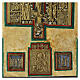 Icona antica Russa Stauroteca con bronzi XVIII - XIX sec 75x67 cm s6