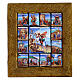 Icona San Giorgio e scene di vita smalti finift Russia XX sec 34x29 cm s1