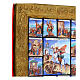 Icona San Giorgio e scene di vita smalti finift Russia XX sec 34x29 cm s4