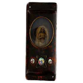 Ancient Russian icon, Relic of the Deposition in the Sepulchre, Finift enamel, 12.6x5.1 in
