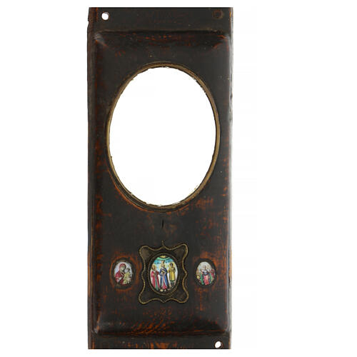 Ancient Russian icon, Relic of the Deposition in the Sepulchre, Finift enamel, 12.6x5.1 in 5