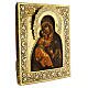 Ancient Russian icon Mother of God of Vladimir riza silver 19th century 33x27 cm s3