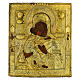 Icona antica Russia Madre di Dio di Vladimir riza argento XVIII sec 33x27 cm s1