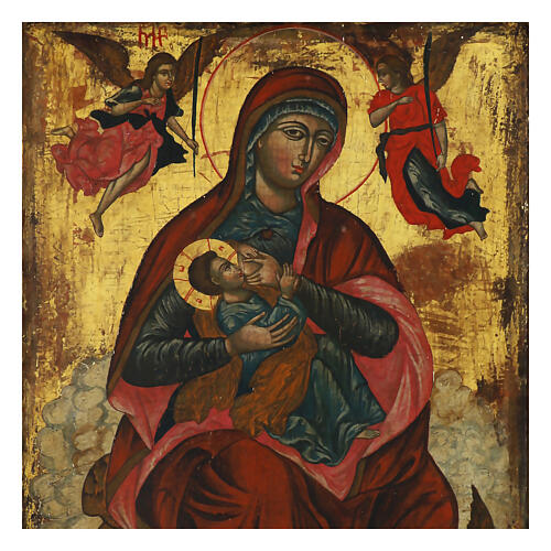 Antike Ikone aus Griechenland – Stillende Gottesmutter, 19 Jh, 54,2 x 41 cm 2