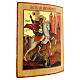 Icona antica russa San Giorgio e il Drago XIX secolo 46x35 cm s6